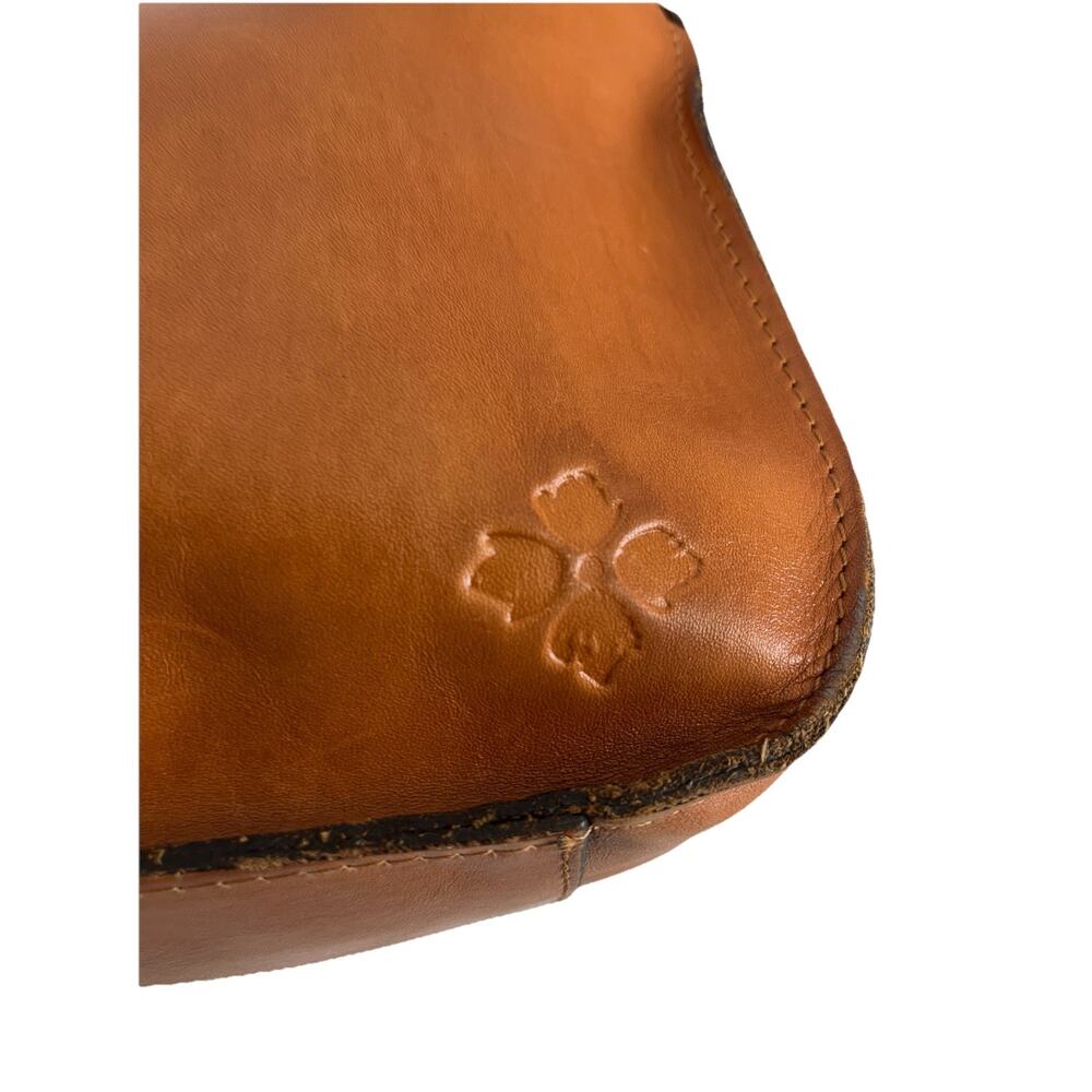 Patricia Nash Camille Tan Tooled Leather Crossbody Purse Saddle Bag Whipstitch - Picture 4 of 16